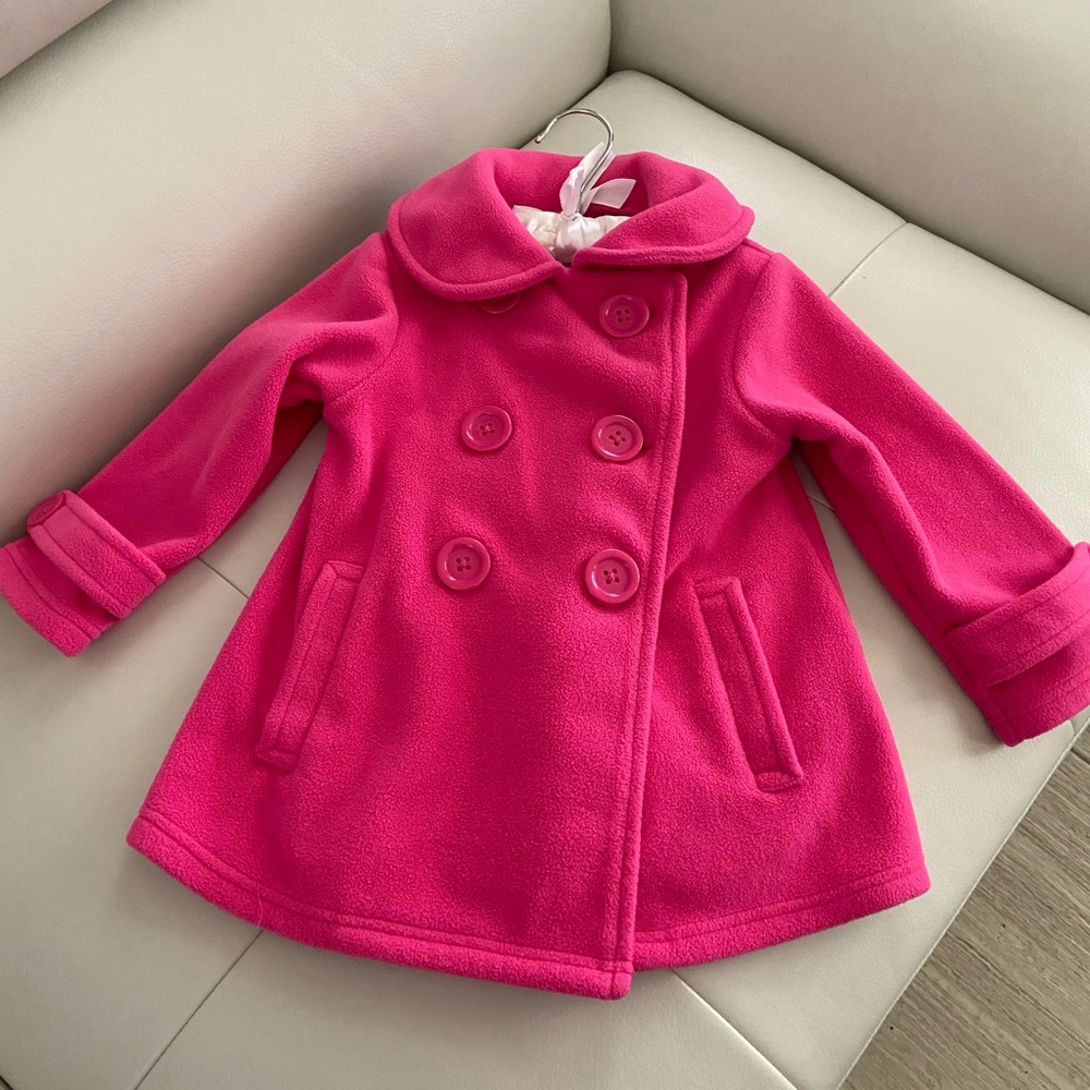 Beautiful fuchsia toddler pea coat